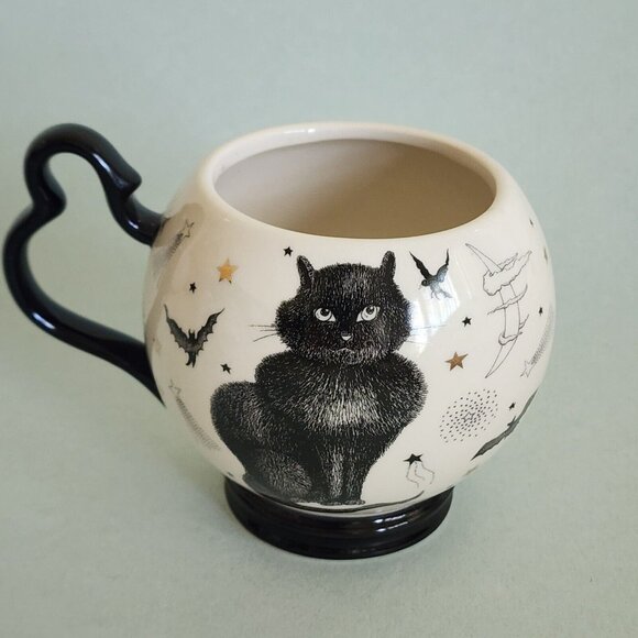 Anthropologie Florence Balducci Mug Black Cat Halloween NEW - Picture 4 of 7
